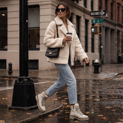 Nerina Snow Boots Women | Leather, Faux Fur Lined, Lace-Up Design 1