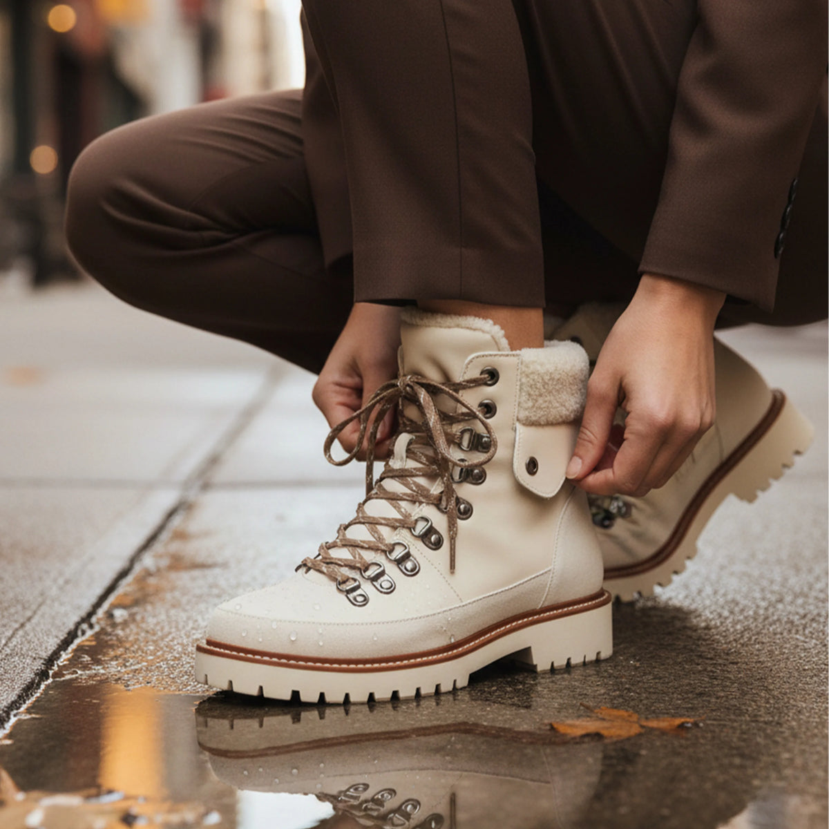 Nerina Snow Boots Women | Leather, Faux Fur Lined, Lace-Up Design 3