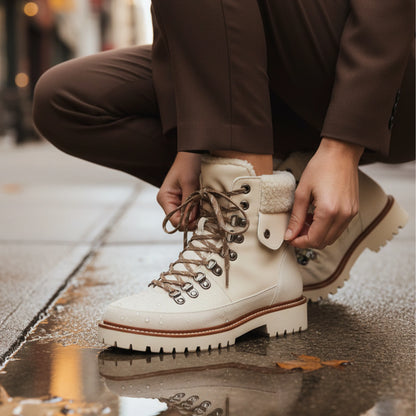 Nerina Snow Boots Women | Leather, Faux Fur Lined, Lace-Up Design 3