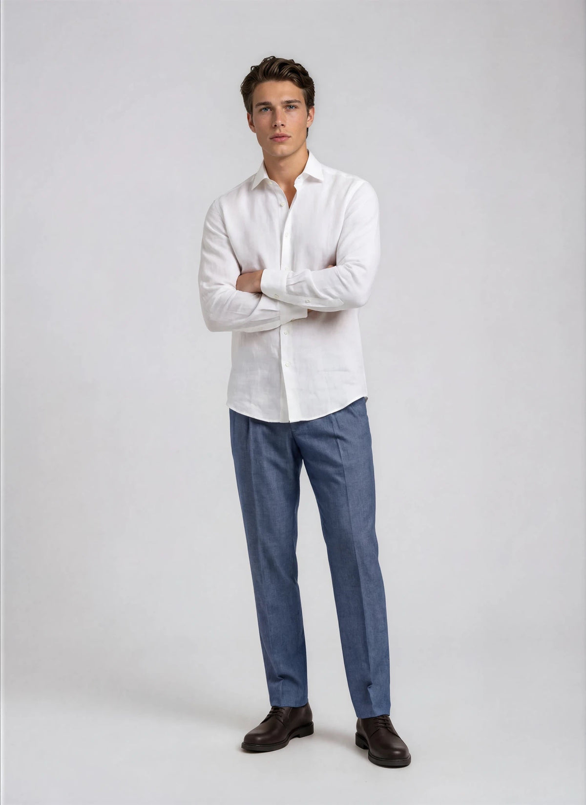 New Sky Chambray Linen Suit Pant 1