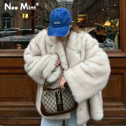 Nexa Gradient Faux Fur Coat | Oversized, Thick Winter Coat for Women 0