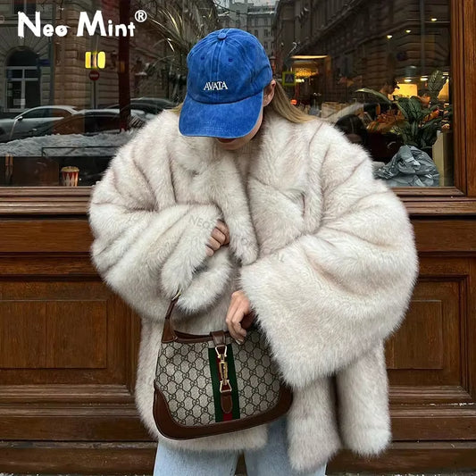Nexa Gradient Faux Fur Coat | Oversized, Thick Winter Coat for Women 0