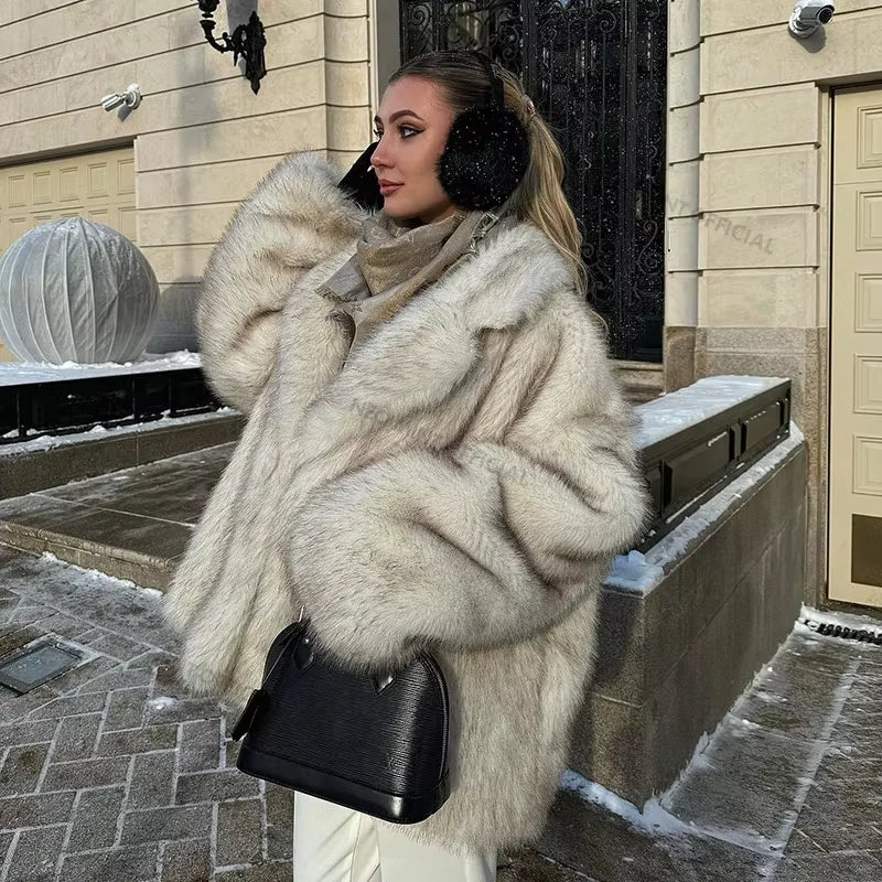 Nexa Gradient Faux Fur Coat | Oversized, Thick Winter Coat for Women 3