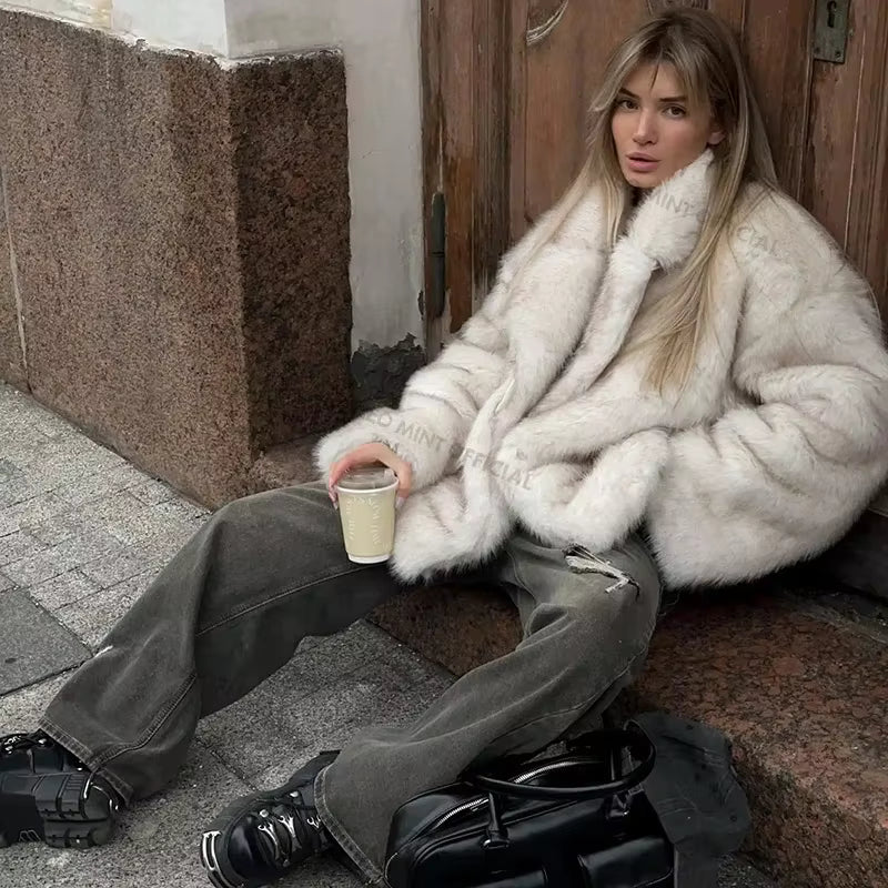 Nexa Gradient Faux Fur Coat | Oversized, Thick Winter Coat for Women 4