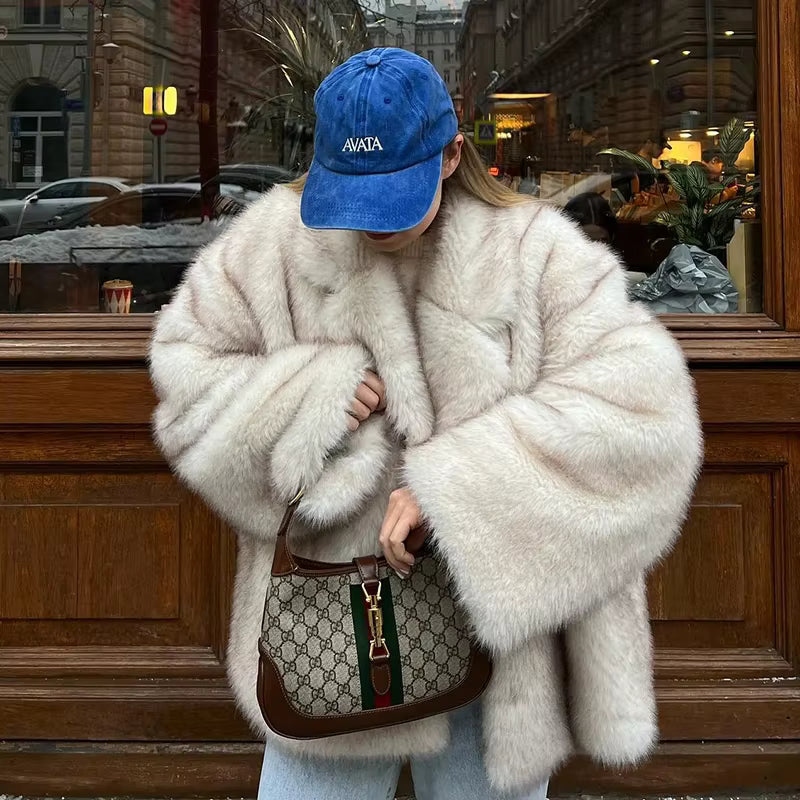 Nexa Gradient Faux Fur Coat | Oversized, Thick Winter Coat for Women 7