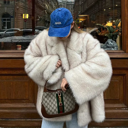 Nexa Gradient Faux Fur Coat | Oversized, Thick Winter Coat for Women 7
