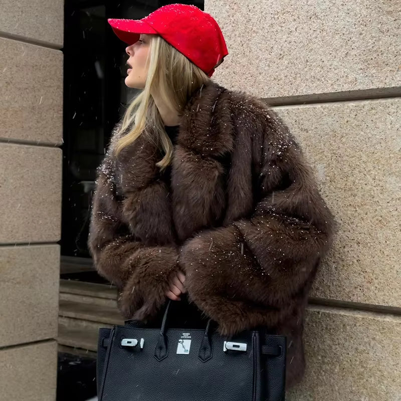 Nexa Gradient Faux Fur Coat | Oversized, Thick Winter Coat for Women 8
