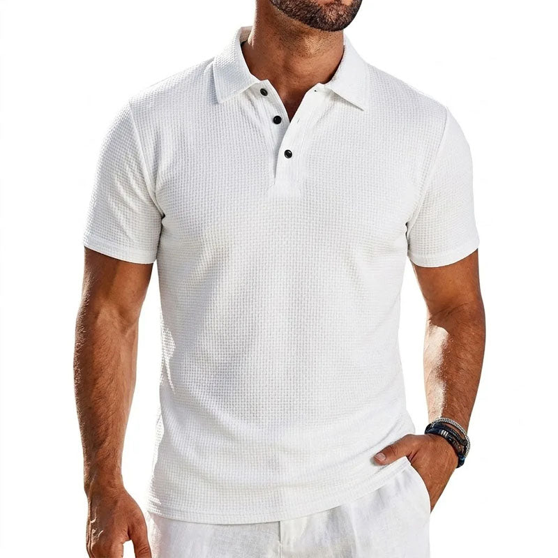Noah | Waffle Texture Short Sleeve Polo 0