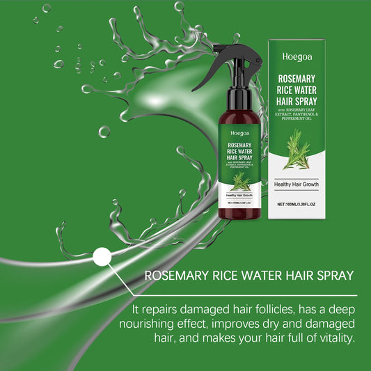 Nourish & Grow | Rosemary Hair Growth Spray with Rice Water for Hydration and Thickness 4