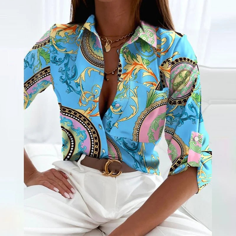 Novalie | Classic Collared Printed Blouse 6