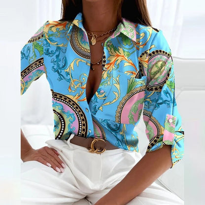 Novalie | Classic Collared Printed Blouse 6