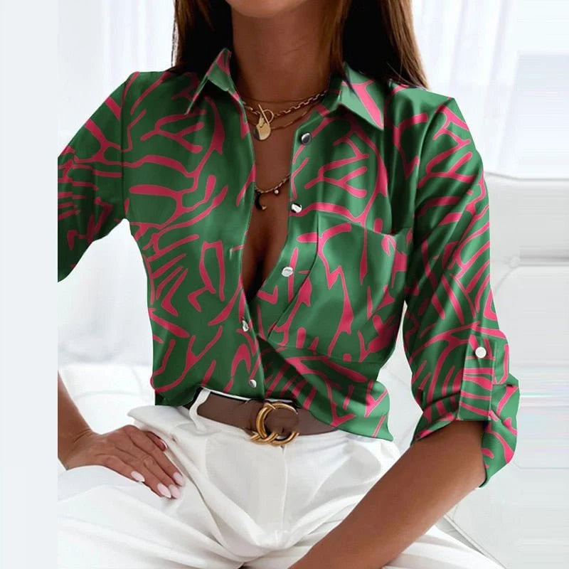 Novalie | Classic Collared Printed Blouse 9