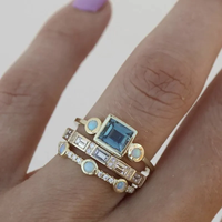 Ocean - Vintage Blue Crystal Ring Series 0