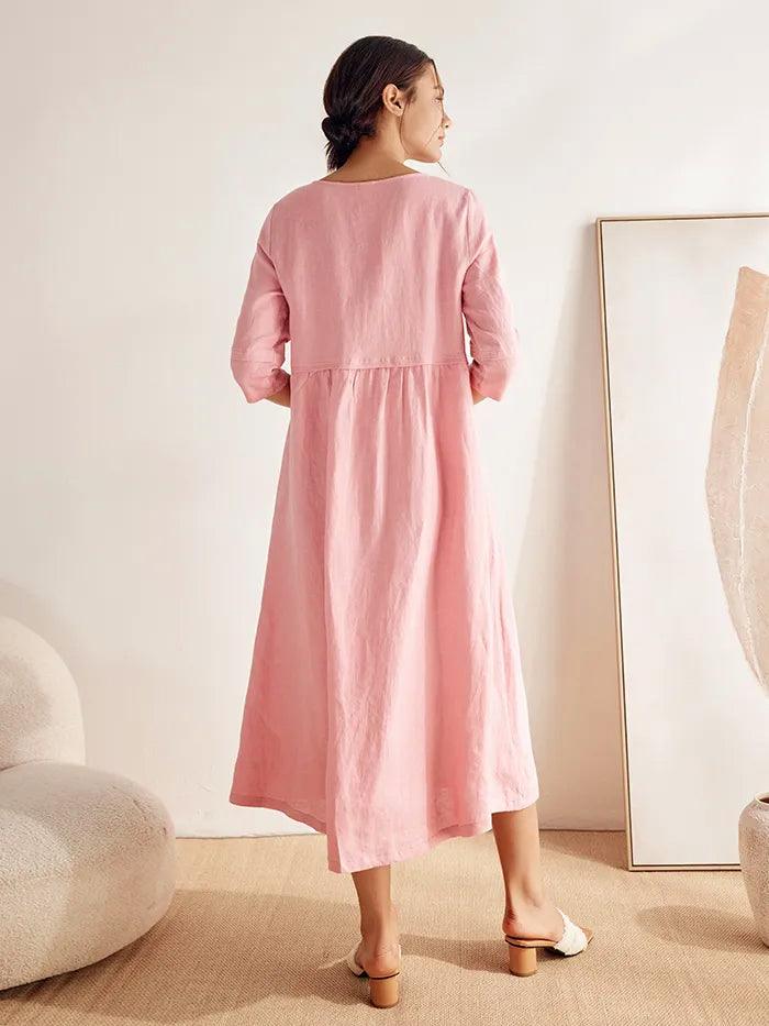 Olivia | Elegant Loose Fit White Maxi Dress for Women 4