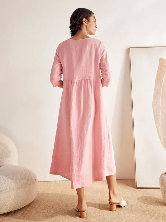 Olivia | Elegant Loose Fit White Maxi Dress for Women 4