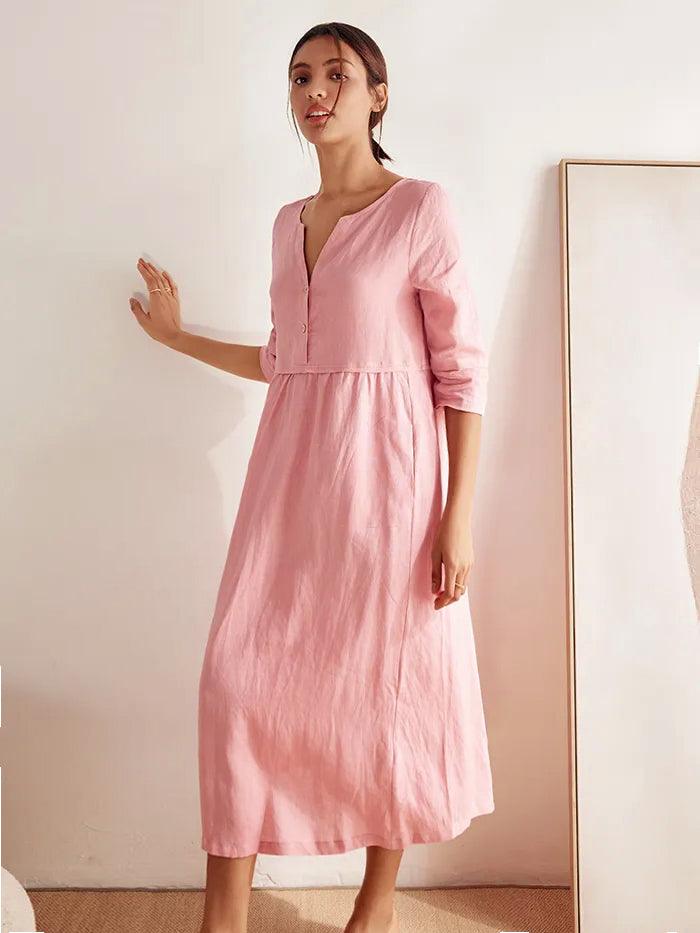 Olivia | Elegant Loose Fit White Maxi Dress for Women 5