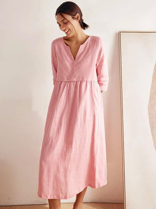 Olivia | Elegant Loose Fit White Maxi Dress for Women 6