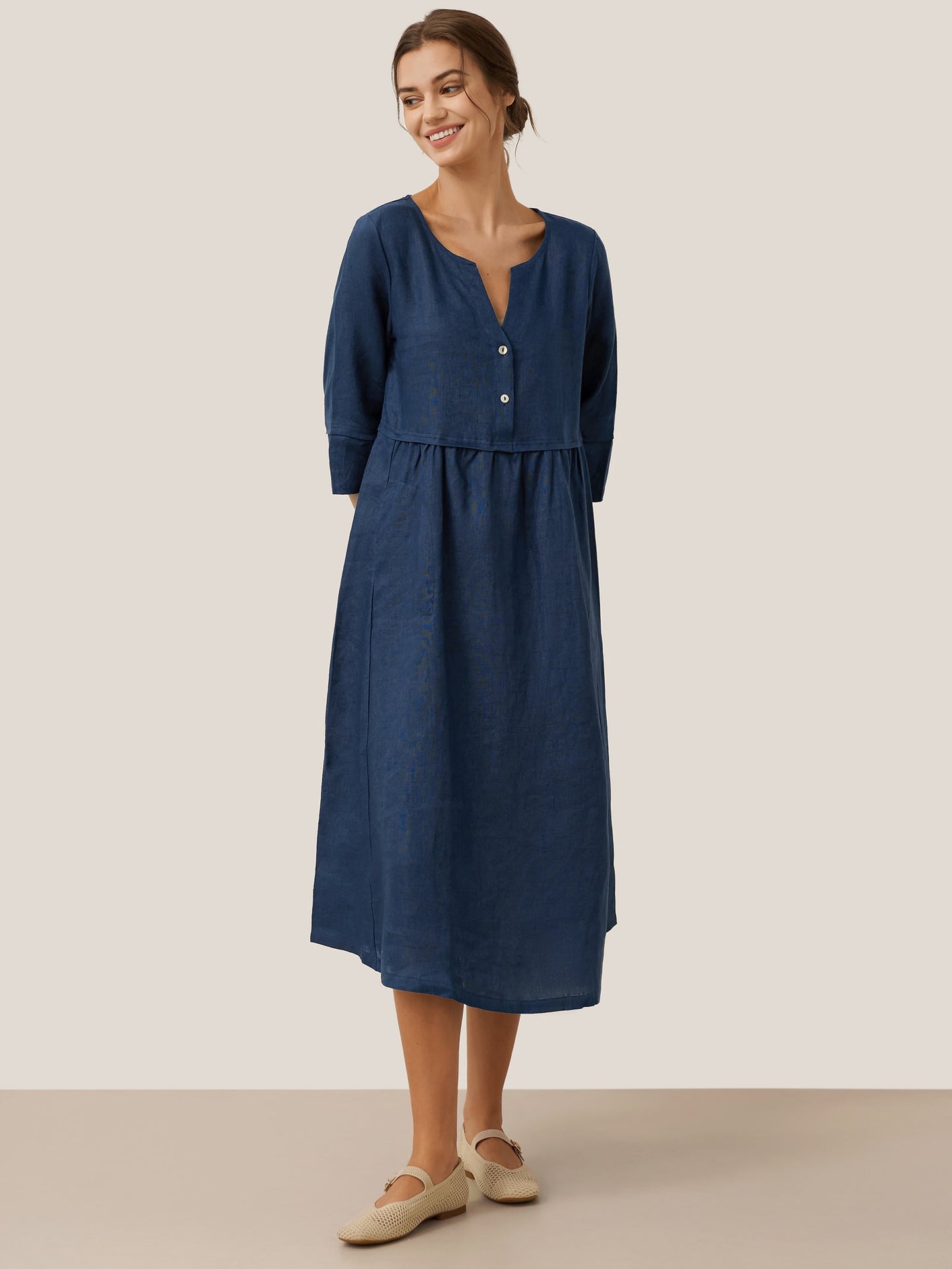 Olivia | Elegant Loose Fit White Maxi Dress for Women 9