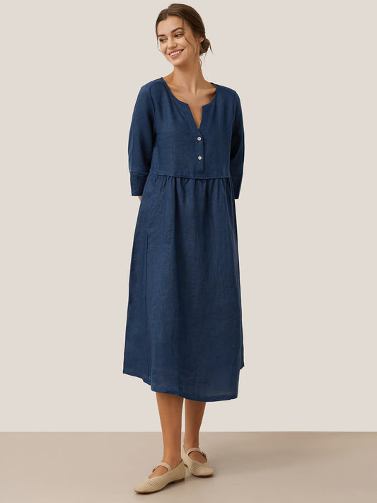 Olivia | Elegant Loose Fit White Maxi Dress for Women 9