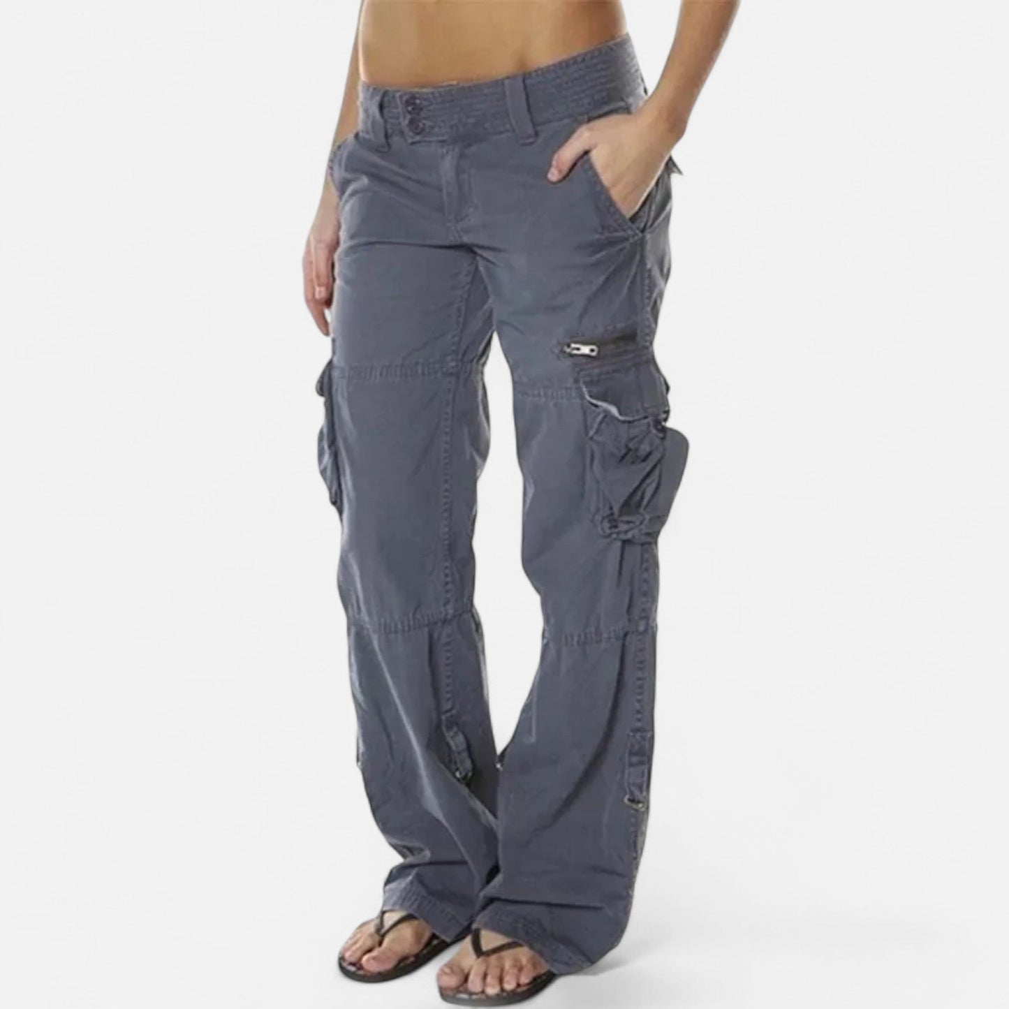 Olivia | Relaxed Black Cargo Pants for Women 3