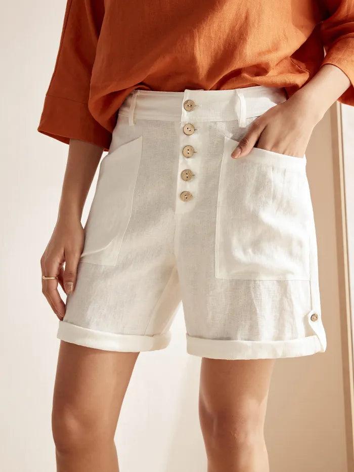 Olivia | Stylish Relaxed Linen Women's Shorts 0