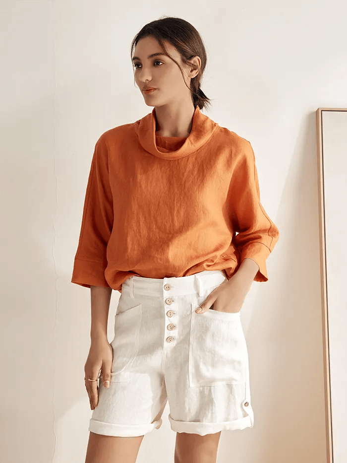 Olivia | Stylish Relaxed Linen Women's Shorts 4