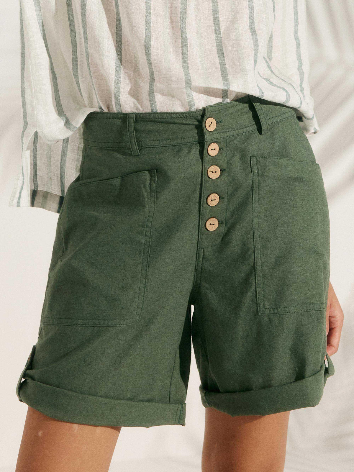 Olivia | Stylish Relaxed Linen Women's Shorts 7