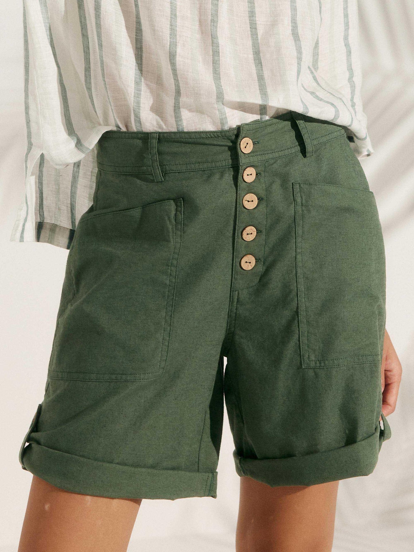 Olivia | Stylish Relaxed Linen Women's Shorts 7