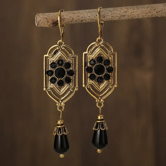 Onyx Stone Drop Earrings 0