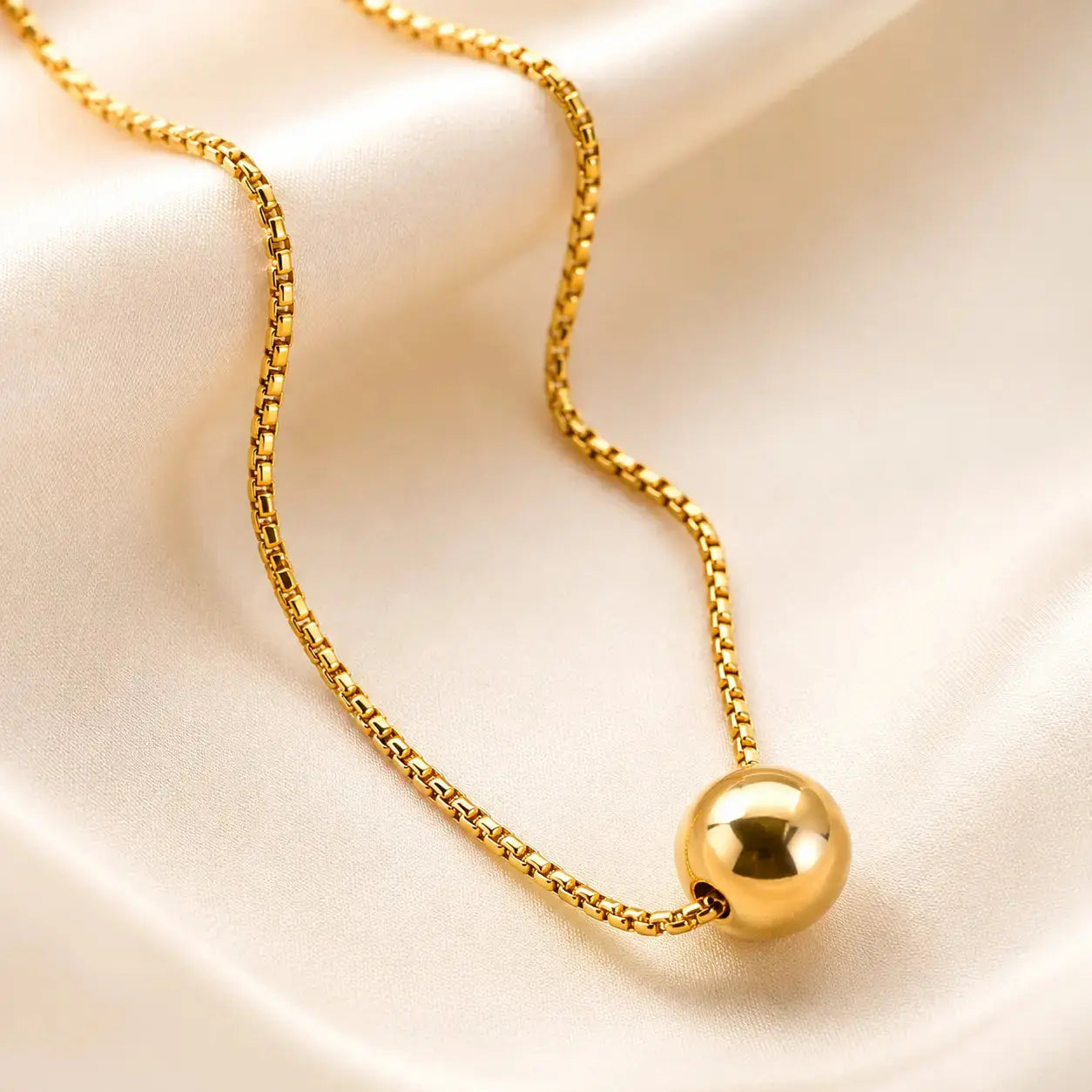 Orbit Ball Pendant Necklace - 18K Gold Plated 4