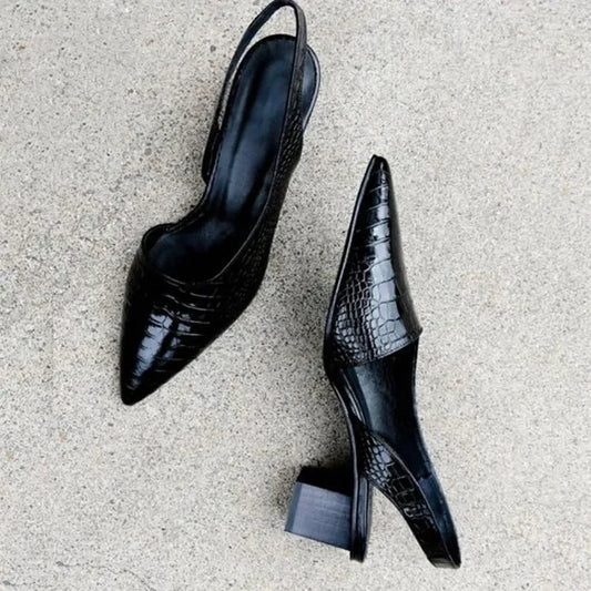 Orthopaedic Croco Brown Heels - Lara 3