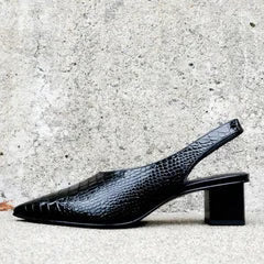 Orthopaedic Croco Brown Heels - Lara 4