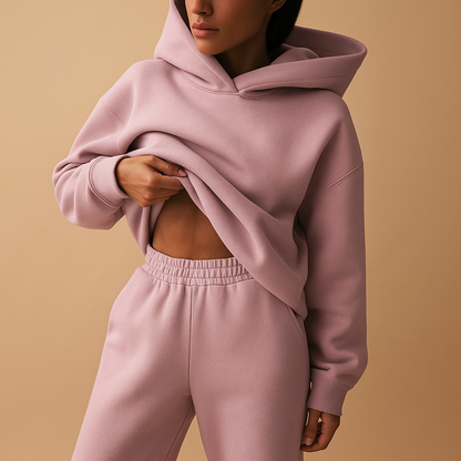 Oversized hoodie and jogger set for women | Hazel 6