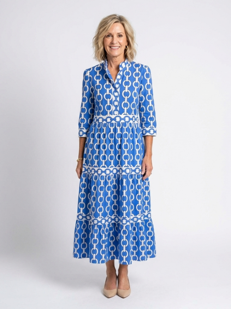 Paisley | Women's Chain Print Midi Dress 0