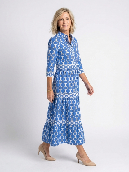 Paisley | Women's Chain Print Midi Dress 1