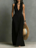 Paula | Women's Button Down Sleeveless Maxi Dress 0