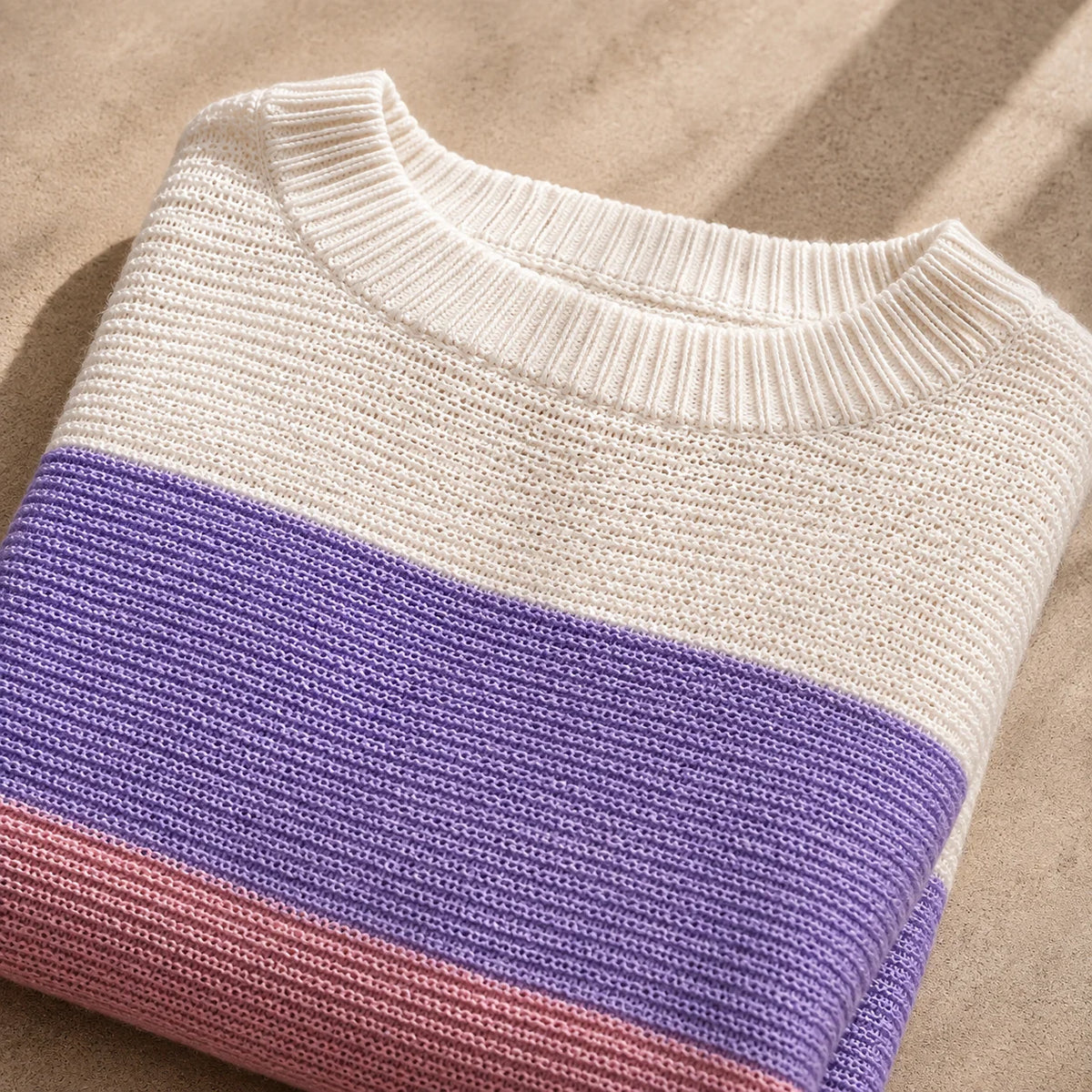 Pavina Women's Oversized Sweater | Soft Cotton-Blend, Colour-Block Design 3