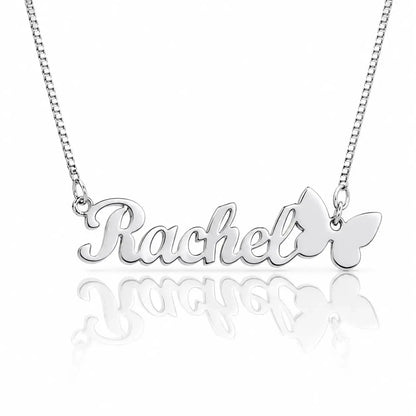 Personalized Butterfly Name Necklace in 925 Sterling Silver 5