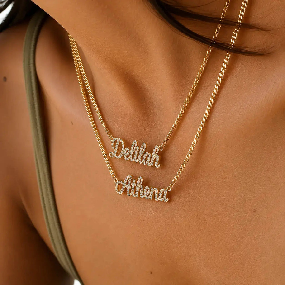 Personalized Diamond-Set Name Necklace in 925 Sterling Silver 0