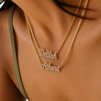 Personalized Diamond-Set Name Necklace in 925 Sterling Silver 0