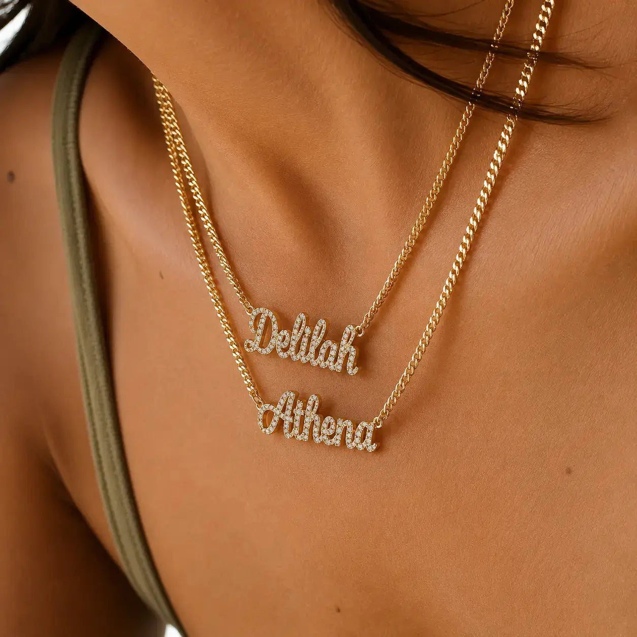 Personalized Diamond-Set Name Necklace in 925 Sterling Silver 0