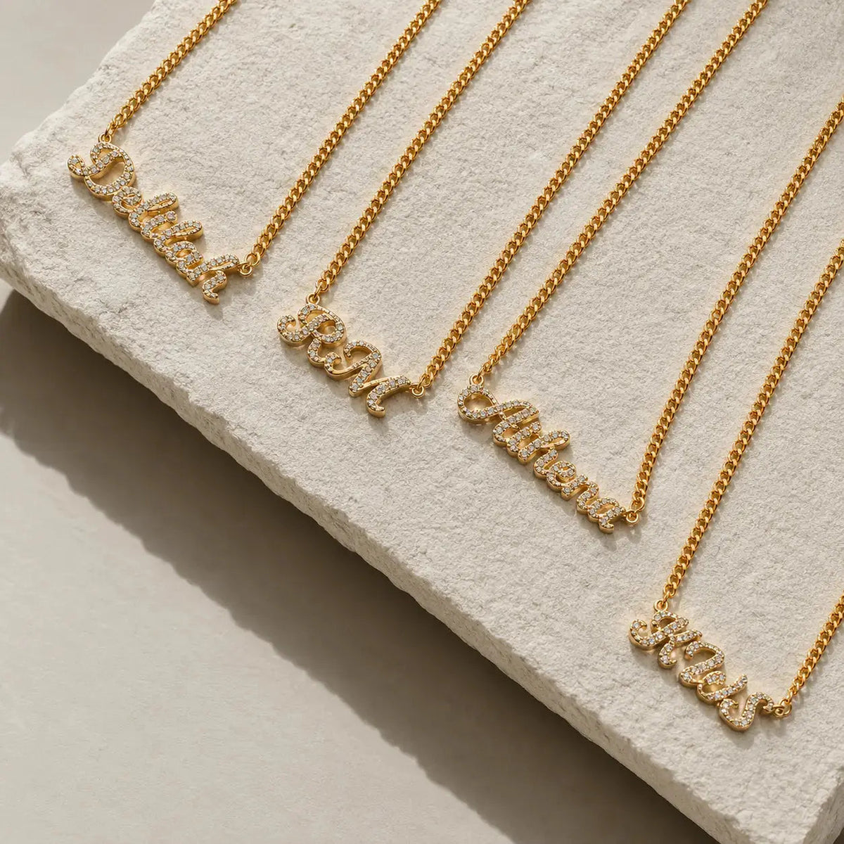 Personalized Diamond-Set Name Necklace in 925 Sterling Silver 3