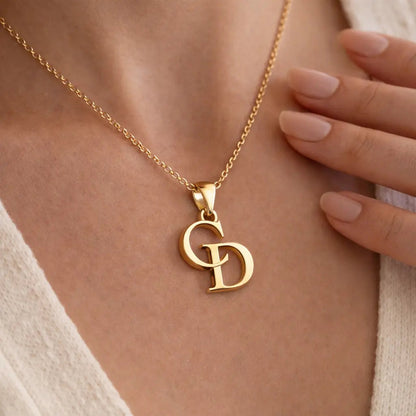 Personalized Intertwined Initials Necklace in 925 Sterling Silver 0
