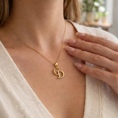 Personalized Intertwined Initials Necklace in 925 Sterling Silver 2