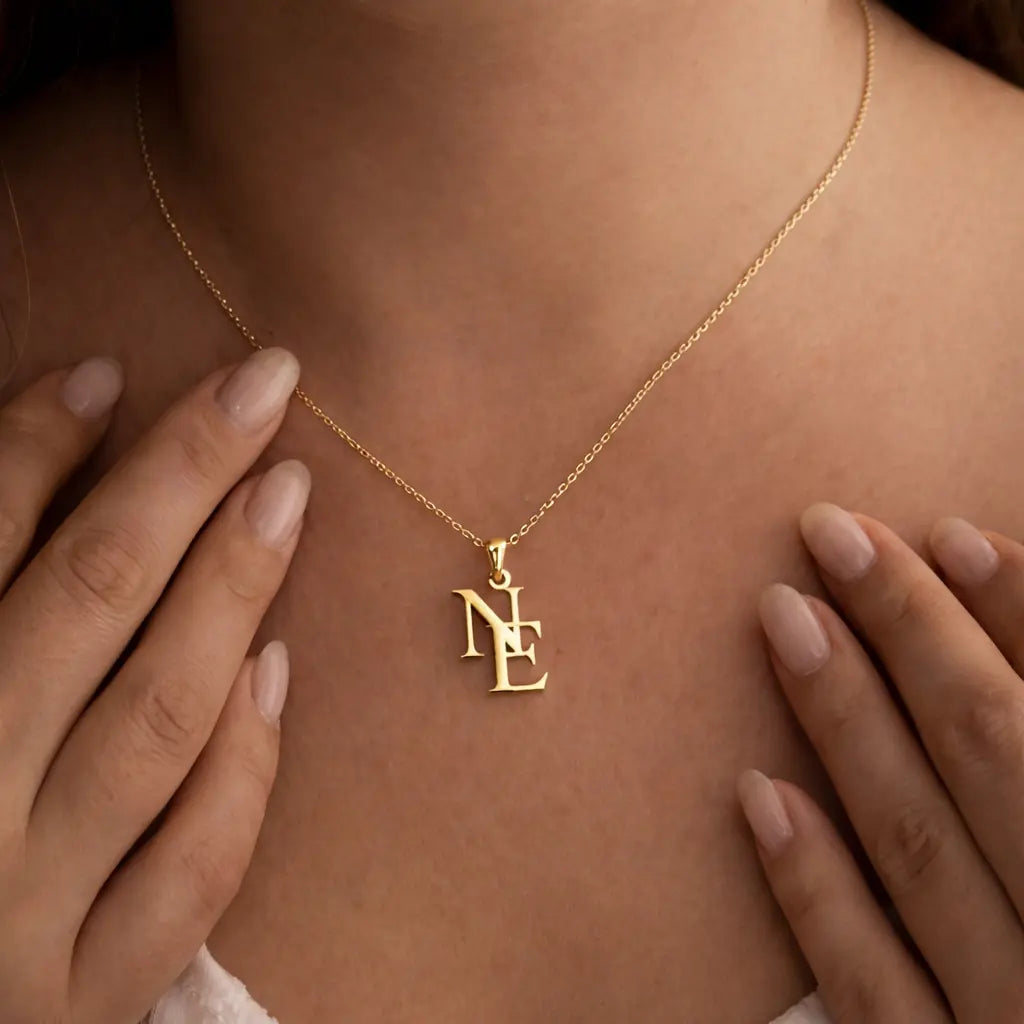 Personalized Intertwined Initials Necklace in 925 Sterling Silver 6