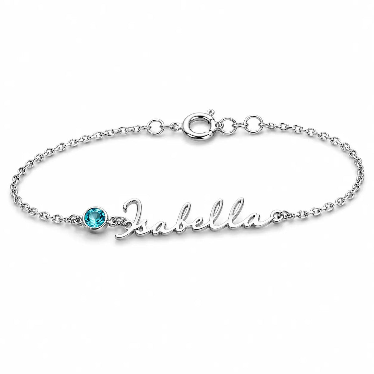 Personalized Name & Birthstone Bracelet - 925 Sterling Silver 0