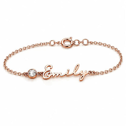 Personalized Name & Birthstone Bracelet - 925 Sterling Silver 3