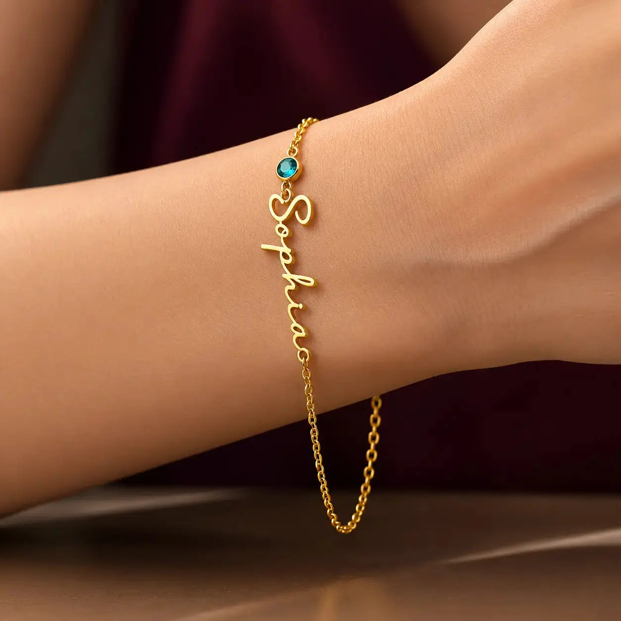 Personalized Name & Birthstone Bracelet - 925 Sterling Silver 4