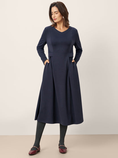 Pleated Waist Midi Dress BEATRICE 0