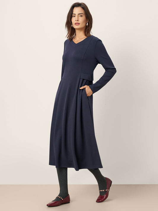 Pleated Waist Midi Dress BEATRICE 1